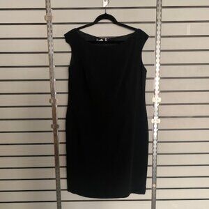 Anne Klein 16 Little Black Dress Lined Sleeveless Sheath Womens